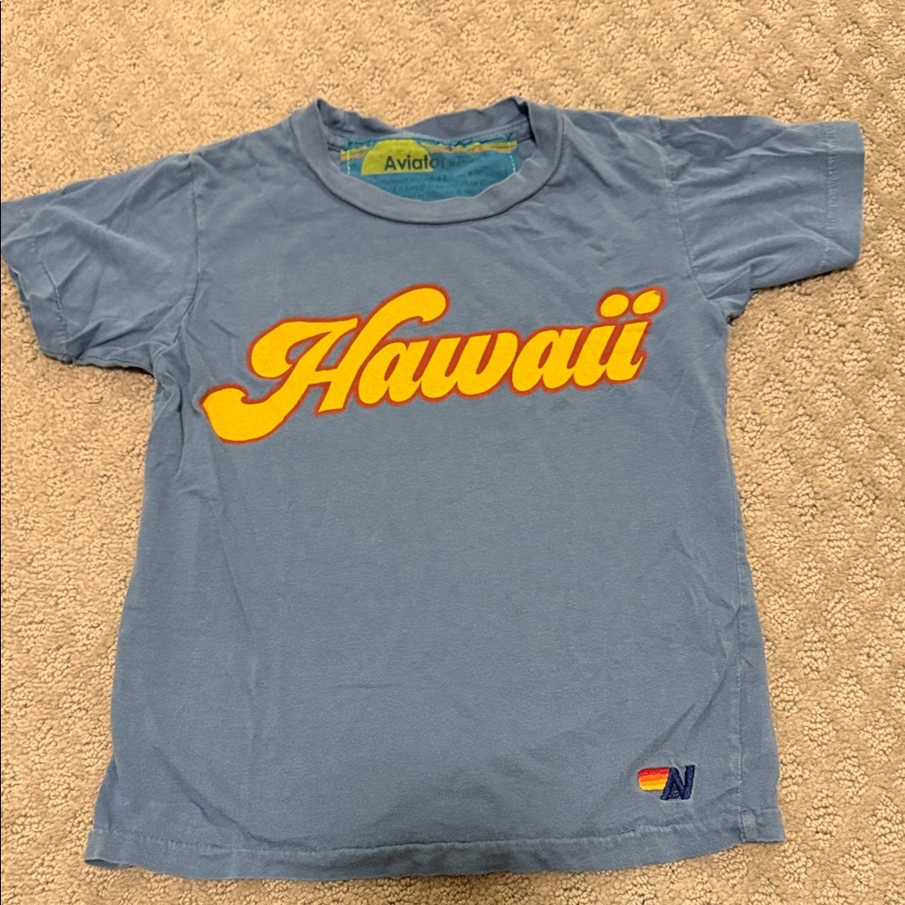 Aviator Nation Kids Blue and Orange Hawaii Tee